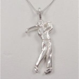STERLING SILVER PRO GOLFER SPORTS CLUB NECKLACE